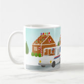 パーソナライズされたクリスマス郵便配達の郵便局郵便 コーヒーマグカップ (左)