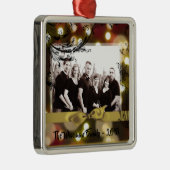 パーソナライズされたクリスマス金ゴールド《写真》ぼけ味写真オーナメント メタルオーナメント (右)