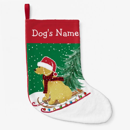 パーソナライズされたクリスマス雪ぞり スモールクリスマスストッキング (正面)