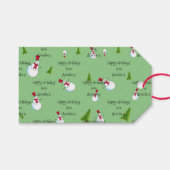 パーソナライズされたクリスマス雪だるまギフトラベル ギフトタグ (正面(横))