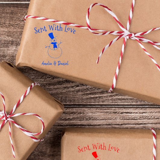 パーソナライズされたクリスマス雪だるまゴム印 ラバースタンプ