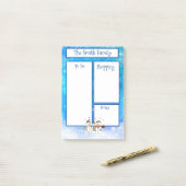 パーソナライズされたクリスマス雪だるまテーマ ポストイット (デスク上)