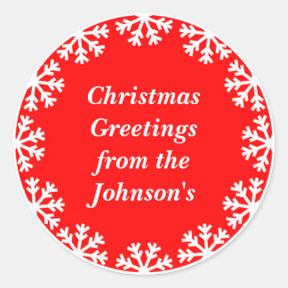 パーソナライズされたクリスマス雪の封筒用シール ラウンドシール