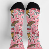 パーソナライズされたクリスマス靴下とミッテン柄 ソックス (上部)