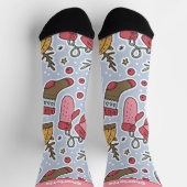 パーソナライズされたクリスマス靴下とミッテン柄 ソックス (上部)