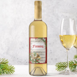 パーソナライズされたクリスマス音楽フランスのの角 ワインラベル