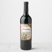 パーソナライズされたクリスマス音楽フランスのの角 ワインラベル (正面)