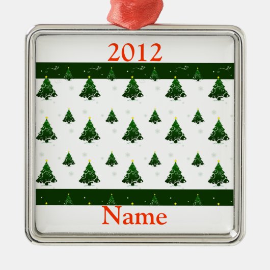 パーソナライズされたクリスマス飾りテンプレート メタルオーナメント (正面)