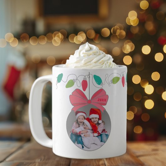 パーソナライズされたクリスマス飾り写真マグカップ コーヒーマグカップ