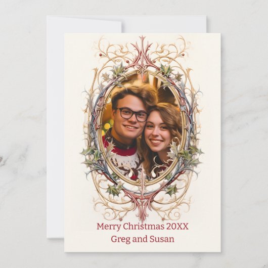 パーソナライズされたクリスマス飾り シーズンカード (正面)