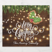 パーソナライズされたクリスマス飾クッキーパーティー スパークリングワインラベル (シングルラベル)