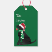 パーソナライズされたクリスマス黒研ホリデードッグ ギフトタグ (裏面)