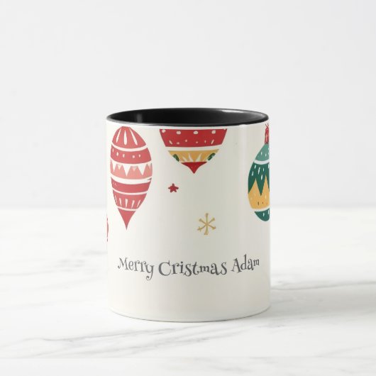 パーソナライズされたクリスマス11 oz Mug - Customizab Gift マグカップ (中央)