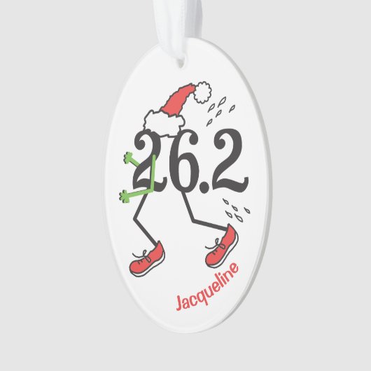 パーソナライズされたクリスマス26.2マおもしろいルソン オーナメント (正面)