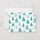 パーソナライズされたクリスマス ウィンター フォレスト ツリー ノートカード (正面)