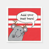 パーソナライズされたクリスマス・カクテル・ナプキンス「マウス」 スタンダードカクテルナプキン (正面)