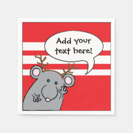 パーソナライズされたクリスマス・カクテル・ナプキンス「マウス」 スタンダードカクテルナプキン