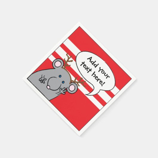 パーソナライズされたクリスマス・カクテル・ナプキンス「マウス」 スタンダードカクテルナプキン (角)