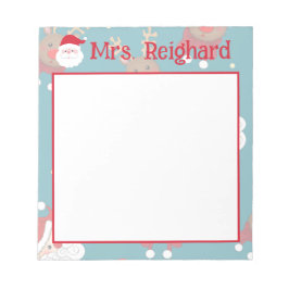 パーソナライズされたクリスマス・サンタとトナカイ ノートパッド