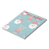 パーソナライズされたクリスマス・サンタとトナカイ ノートパッド (回転)