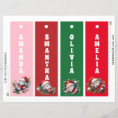 パーソナライズされたクリスマス・サンタクロース・キッズブックマーク (裏面)