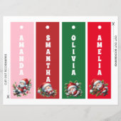 パーソナライズされたクリスマス・サンタクロース・キッズブックマーク (正面)