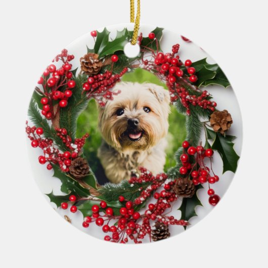 パーソナライズされたクリスマス セラミックオーナメント (正面)