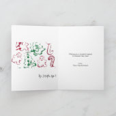 パーソナライズされたクリスマス・ニュースレター、写真、キッド・アート シーズンカード (内部)