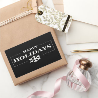 パーソナライズされたクリスマス ハッピー ホリデー カスタム ギフト 長方形シール