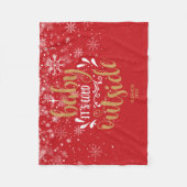 パーソナライズされたクリスマス ベイビー イッツ コールド アウトサイド フリースブランケット (正面)