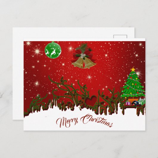 パーソナライズされたクリスマス ポストカード (正面/裏面)