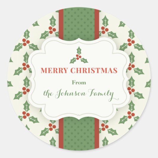 パーソナライズされたクリスマス ラウンドシール (正面)