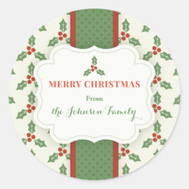 パーソナライズされたクリスマス ラウンドシール
