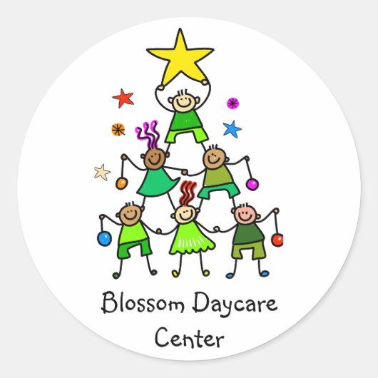 パーソナライズされたクリスマス ラウンドシール (正面)