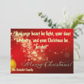 パーソナライズされたクリスマス。名前の置き換え シーズンカード (スタンド正面)