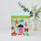 パーソナライズされたクリスマス、小さい贈り物、ギフトカード 招待状 (スタンド正面)