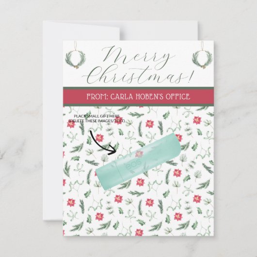 パーソナライズされたクリスマス、小さい贈り物、ギフトカード 招待状 (正面)