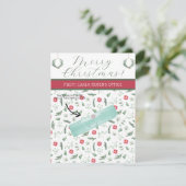 パーソナライズされたクリスマス、小さい贈り物、ギフトカード 招待状 (スタンド正面)