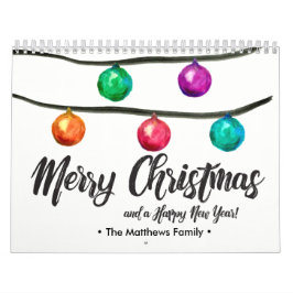 パーソナライズされたクリスマス、水の色、写真カスタム写真 カレンダー