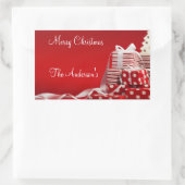 パーソナライズされたクリスマス 長方形シール (バッグ)