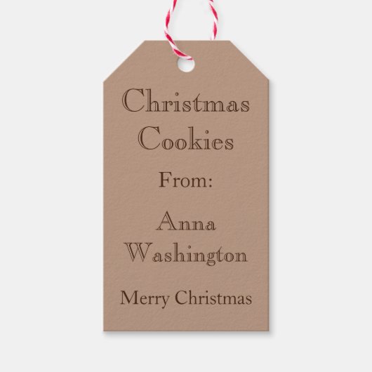 パーソナライズされたクリスマスCookieギフトラベル ギフトタグ (正面)
