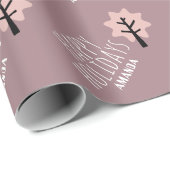 パーソナライズされたクリスマスCookieツリーホリデイ ラッピングペーパー (ロールコーナー)