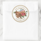 パーソナライズされたクリスマスCookieホリデーベーキング ラウンドシール (バッグ)