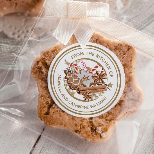 パーソナライズされたクリスマスCookieホリデーベーキング ラウンドシール