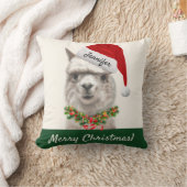 パーソナライズされたクリスマスLlamaスマイル装飾用クッション クッション (ブランケット)