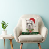 パーソナライズされたクリスマスLlamaスマイル装飾用クッション クッション (椅子)