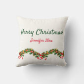 パーソナライズされたクリスマスLlamaスマイル装飾用クッション クッション (裏面)