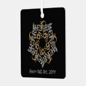 パーソナライズされたクリスモダンス金ゴールドシルバースターアート メタルオーナメント (正面左)