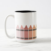 パーソナライズされたクレヨンレインボーワ最高のーズ先生 ツートーンマグカップ (左)