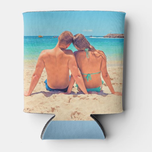 パーソナライズされたクーラーボックスの写真とカスタム文字 缶クーラー (正面)